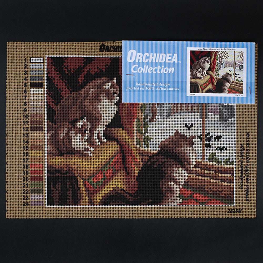 Orchidea 24x30 cm Agnes Cowieson - At The Window Baskılı Goblen 2828H